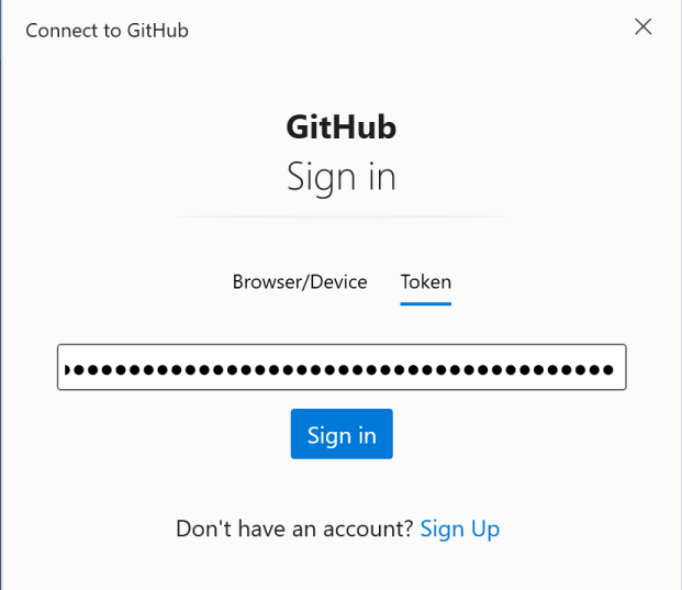 GitHub Sign In using PAT